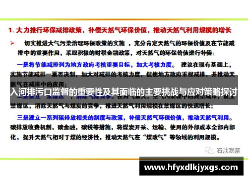 入河排污口监督的重要性及其面临的主要挑战与应对策略探讨